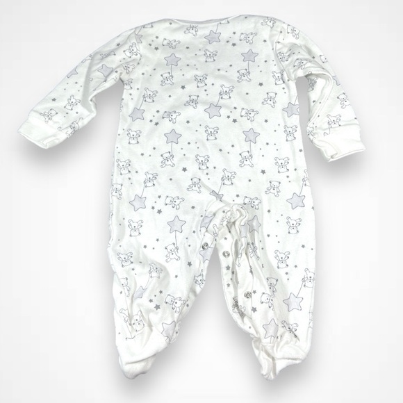 4/$20 Rene Rofe White Bear And Star Print Sleeper - Picture 4 of 5